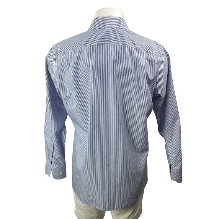 Bonobos Men's Blue Striped Slim Fit Long Sleeve Button Down Dress Shirt Top 16.5