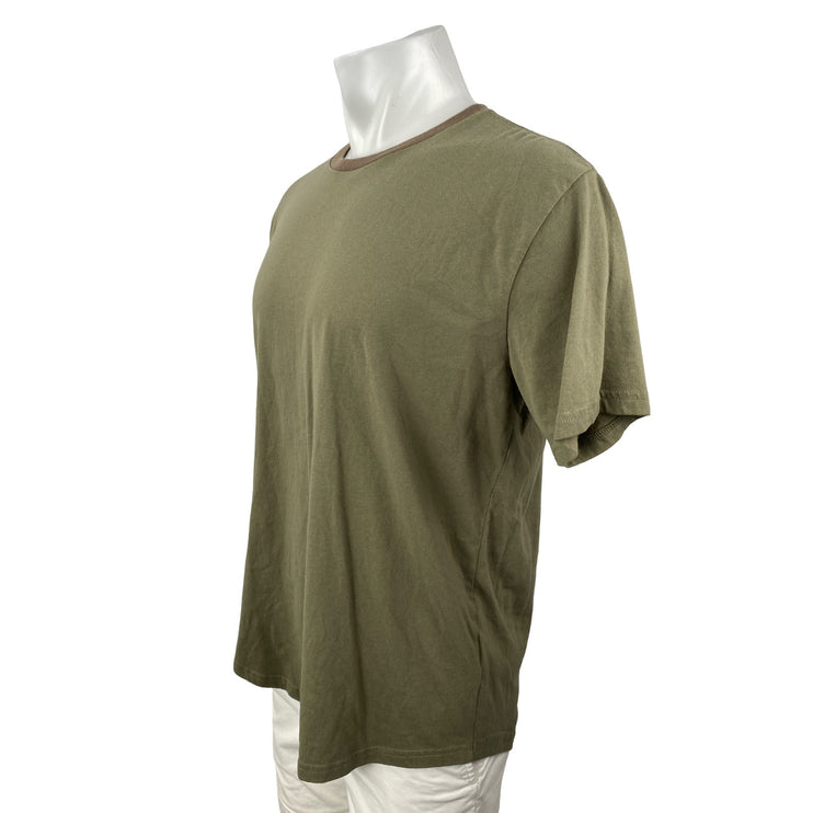 True Classic Mens Army Green Crew Neck Basic Short Sleeve T Shirt Tee Top Size L
