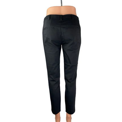 Anthropologie Cartonnier Women's Black Blue Jacquard Panel Trousers Pants Size 0