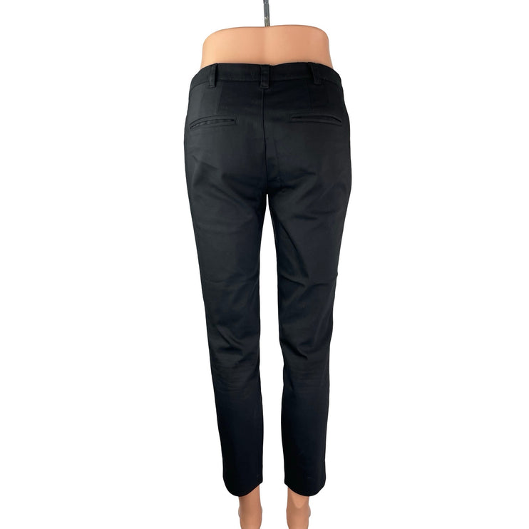Anthropologie Cartonnier Women's Black Blue Jacquard Panel Trousers Pants Size 0