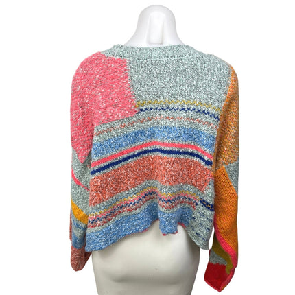 Sincerely Jules Multicolor Wool Patchworks Stripe Long Sleeve Crop Sweater Top L