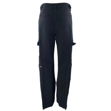 WeWoreWhat Women's Black High Waisted Straight Leg Cargo Trousers Pants Size 26
