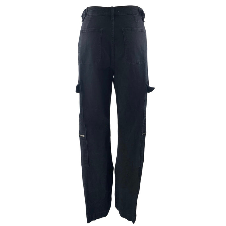 WeWoreWhat Women's Black High Waisted Straight Leg Cargo Trousers Pants Size 26