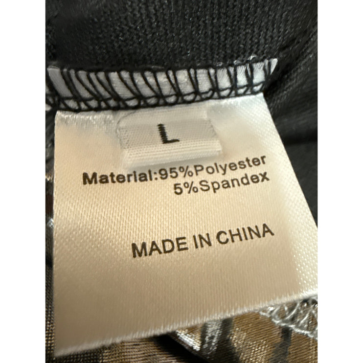 NEW Lu Feng Gray Metallic One Shoulder Sleeveless Mini Bodycon Tank Dress Size L