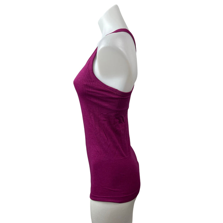 Lululemon Womens Pink Purple Ribbed Knit Racerback Yoga Athletic Tank Top Size 6