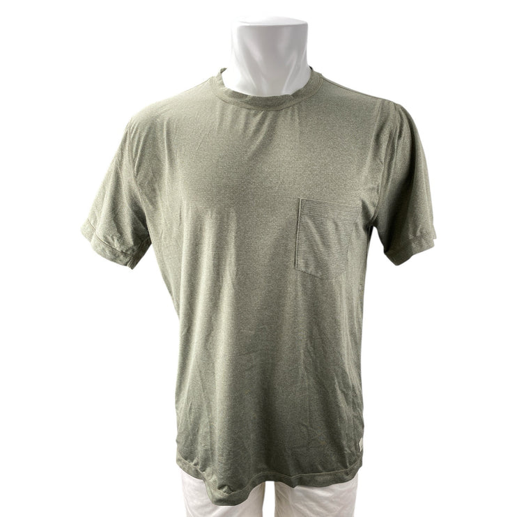 Vuori Men's Olive Green Short Sleeve Crew Neck Pocket Athletic T Shirt Tee Top M