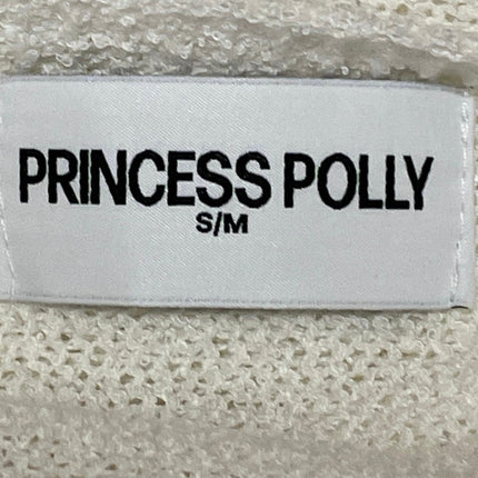 Princess Polly Rouse White Off The Shoulder Knit Flowy Poncho Wrap Cover Up S/M
