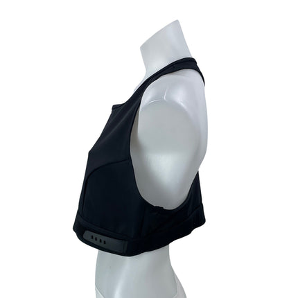 PE Nation Women's Black Full Zip Racerback Athletic Crop Top Sports Bra Size XL