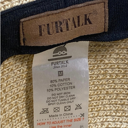 Furtalk Womens White Straw Hat Ribbon Wide-Brim Summer Beach Cap Hat One Size