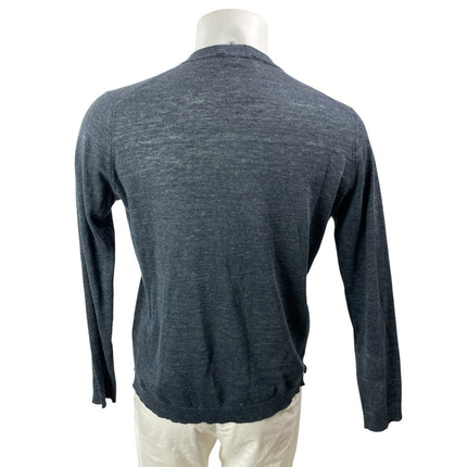 Thom Sweeny Gray Long Sleeves Knit Button Pullover Henley Tee T-shirt Top Sz XS