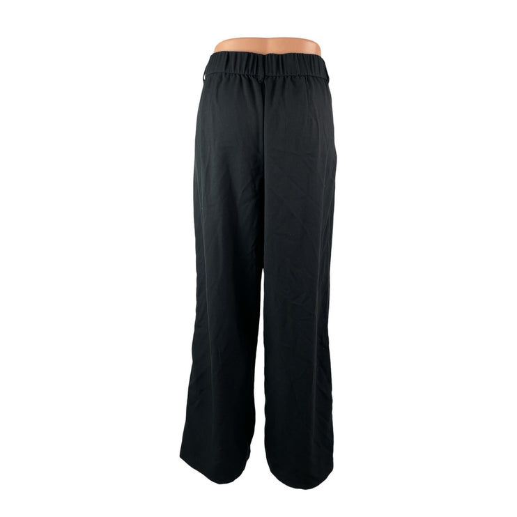 Hollister Women's Black High Waisted Pleated Wide Leg Trousers Pants Size L