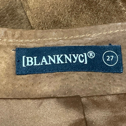 BlankNYC Women's Tan 100% Leather High Waist Pocket Slit Straight Mini Skirt 27