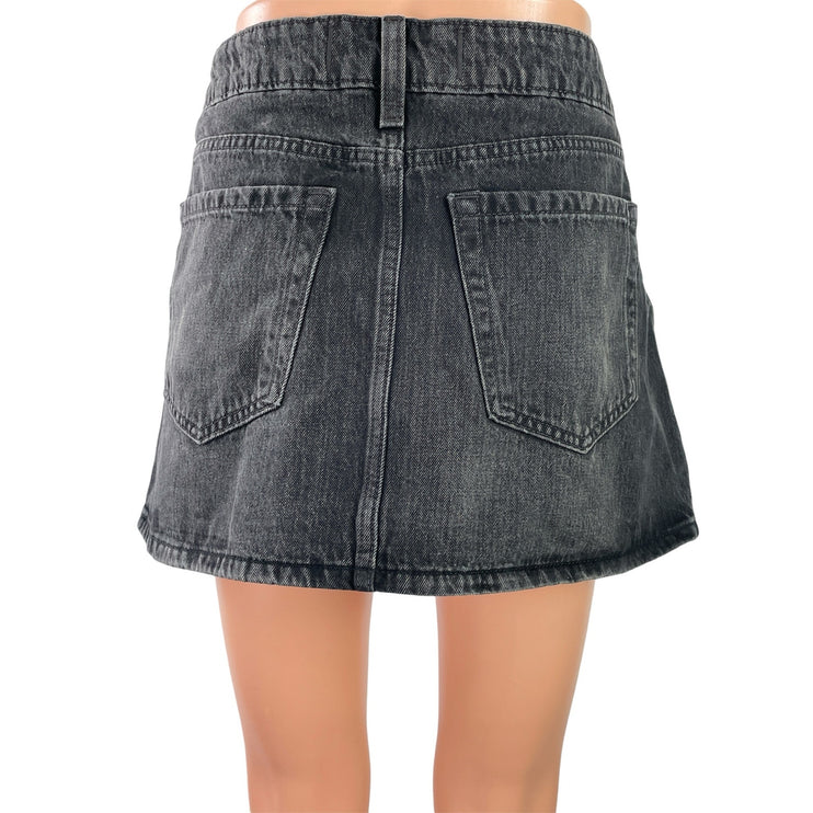 Hollister Women's Black Built-in Athletic Compression Denim Jean Skirt Skort 10