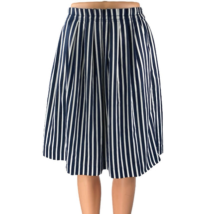 J.Crew Mercantile Women's Blue White Striped High Rise A Line Mini Skirt Size 4