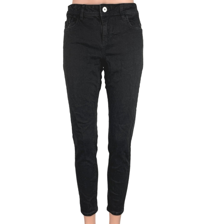 Zara Basic Black Cotton Casual Z1975 Denim High Rise Skinny Jeans Size 8