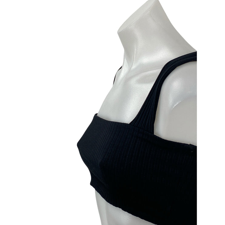 Farm Rio Women's Ribbed Knit Square Neck Sleeveless Brami Cami Crop Top Size S