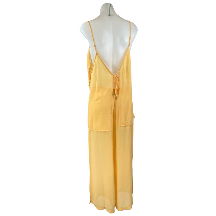 Lovers + Friends Valeria Yellow Sheer Beach Swim Cover Up Matching Set Size M