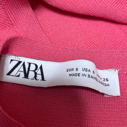 Zara Women's Pink Sleeveless High Neck Racerback Sports Bra Crop Tank Top Size S