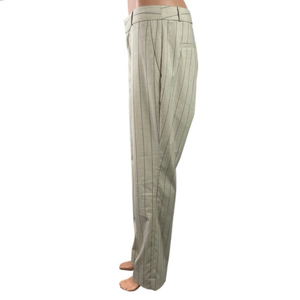 Banana Republic Beige Striped High Waisted Straight Leg Trousers Dress Pants 6