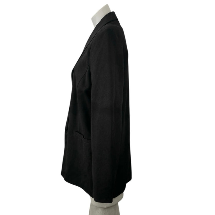 NEW Noisy May Black One Button Collared Long Sleeve Pocket Blazer Coat Jacket S