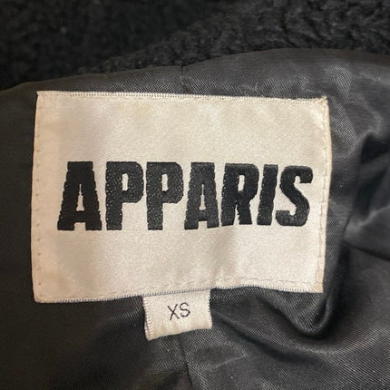 Apparis Women's Black Sherpa Fleece Double Breasted Teddy Trench Coat Jacket XS