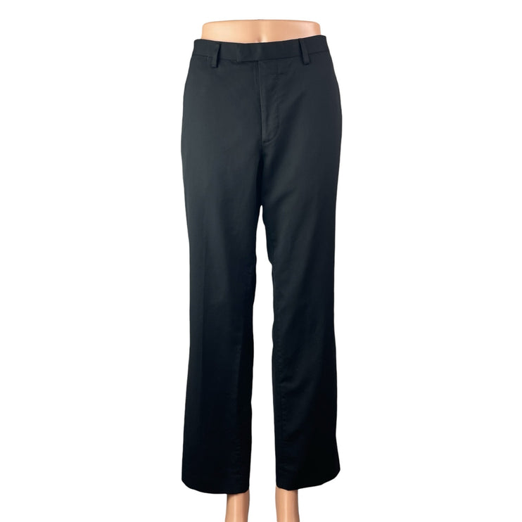 Banana Republic Black Wool High Waisted Slim Straight Trousers Dress Pants 32x30