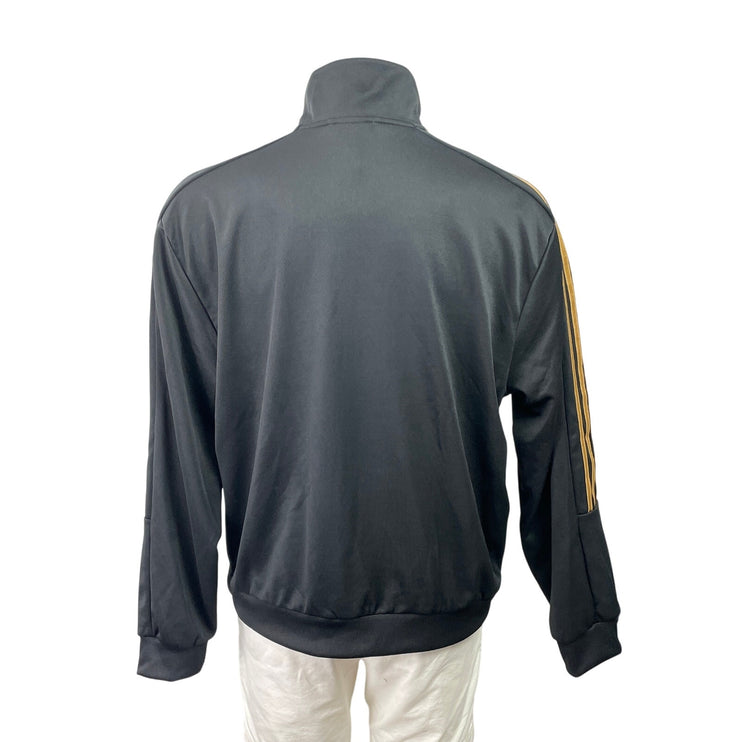 Adidas House of Tiro Nations Men Black Gold Striped Full Zip Track Jacket Size L