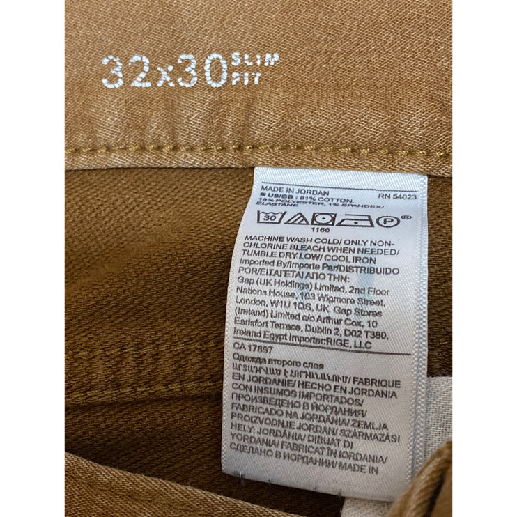 Banana Republic Brown High Waisted Straight Leg Chino Khaki Trousers Pants 32x30