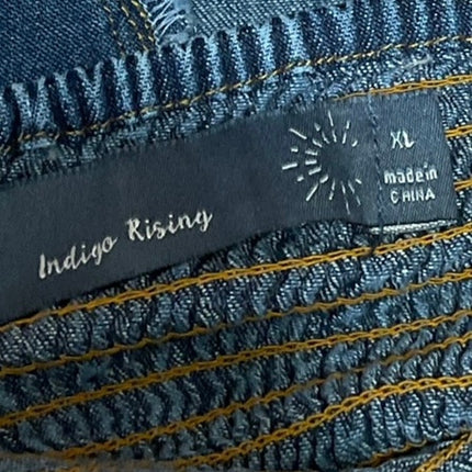 Indigo Rising Sleeveless Cami Camisole Smocked Crop Denim Bustier Tank Top XL
