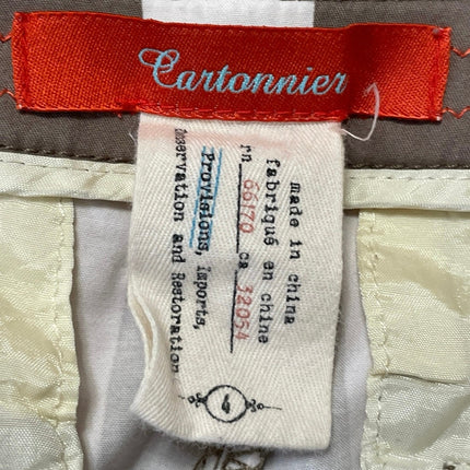 Cartonnier Womens Brown White Striped High Waisted Skinny Trousers Pants Size 4