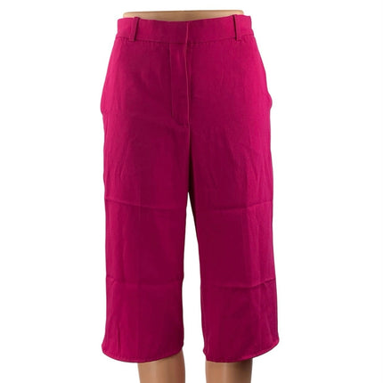 Aritzia Babaton Pink High Rise Raw Hem Straight Leg Capri Culottes Pants Size 2