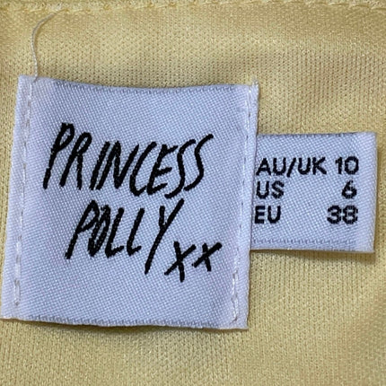 Princess Polly Della Womens Yellow Sleeveless Silky Camisole A-line Mini Dress 6