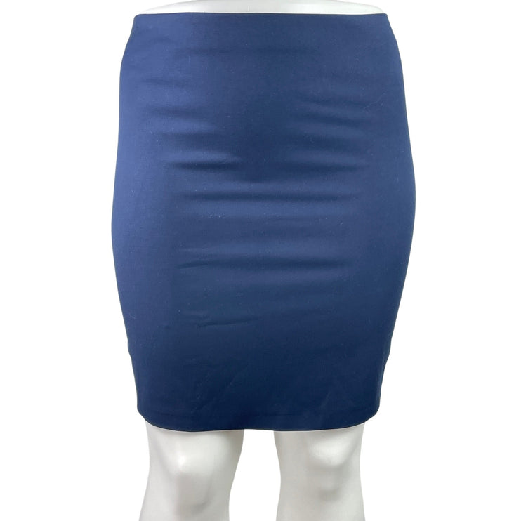 Sisley Women's Navy Blue High Waisted Fitted Career Pencil Mini Skirt Size 12