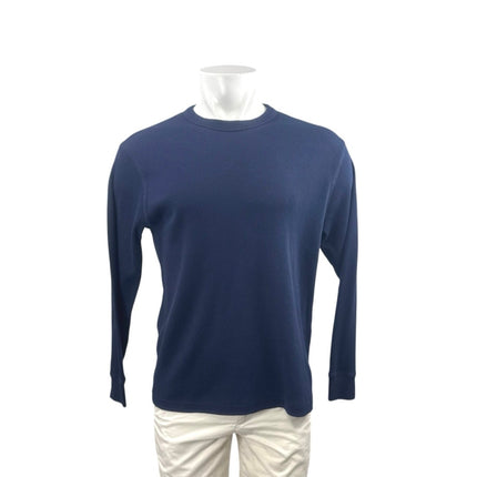 Gap Men's Navy Blue Waffle Knit Crew Neck Long Sleeve T Shirt Tee Top Size M
