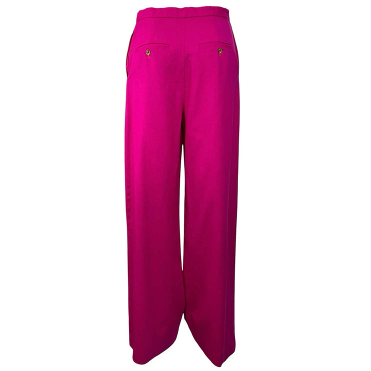 Argent Women's Pink Fuchsia High Rise Straight Wide Leg Baggy Trousers Pants 4