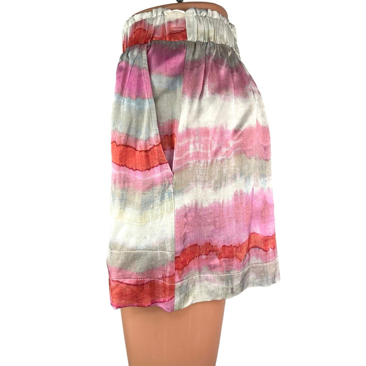 Rails Womens Multicolor Striped Tie Dye Wide Leg High Rise Pull On Shorts Sz XS