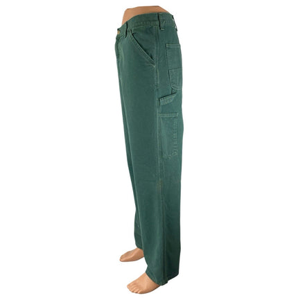 Carhartt Single Knee Men's Green High Rise Straight Leg Denim Jeans Pants 31x32