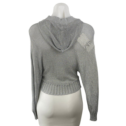 NEW Zara Women's Gray Hoodie Hooded Long Dolman Sleeve Knit Sweater Top Size S