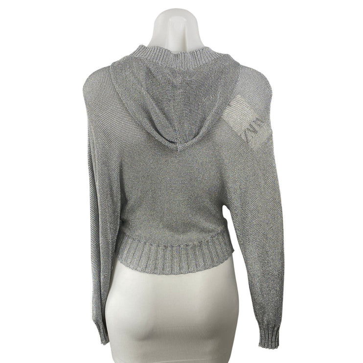 NEW Zara Women's Gray Hoodie Hooded Long Dolman Sleeve Knit Sweater Top Size S