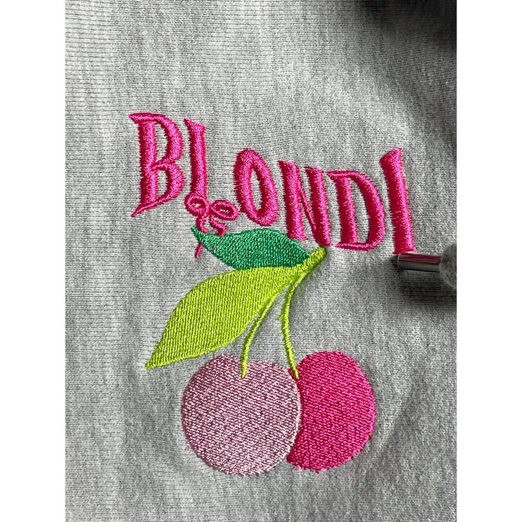 Blondi Women's Gray Fleece Embroidered Long Sleeve Hoodie Sweatshirt Top Size L