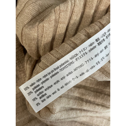 Zara Tan Rib Knit Wool Long Sleeve Collared Button Down Cardigan Sweater Top S