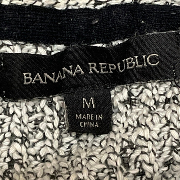 Banana Republic Women's Gray Knit Long Sleeve V Neck Layered Sweater Top Size M