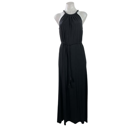 Soft Joie Women's Black High Neck Sleeveless Tie Waist A Line Maxi Dress Size XS