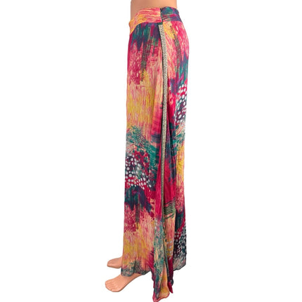 Zara Multicolor Peasant Gypsy Hippie Boho Straight High Waisted Maxi Skirt Sz S