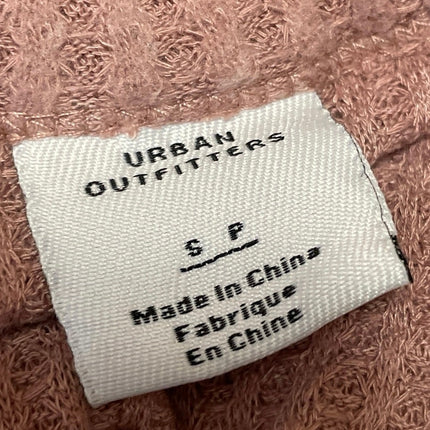 Urban Outfitters Pink Waffle Knit Crochet Crewneck Long Sleeve Sweater Top Sz S