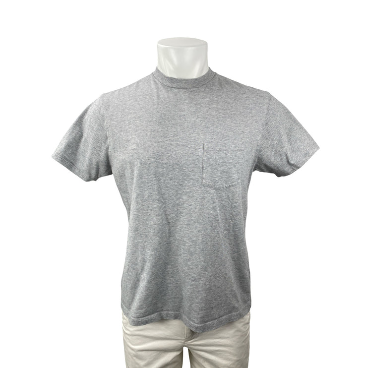 Fursac Men's Gray Heather Chest Pocket Crew Neck Short Sleeve T Shirt Tee Top L