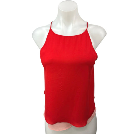 Zara Trafaluc Red Pink Layered Cross Back Lightweight Cami Tank Top Size XS