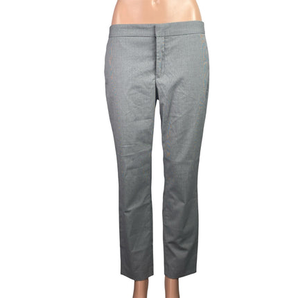 Zara Women's Black White Houndstooth Mid Rise Straight Trousers Dress Pants Sz 6