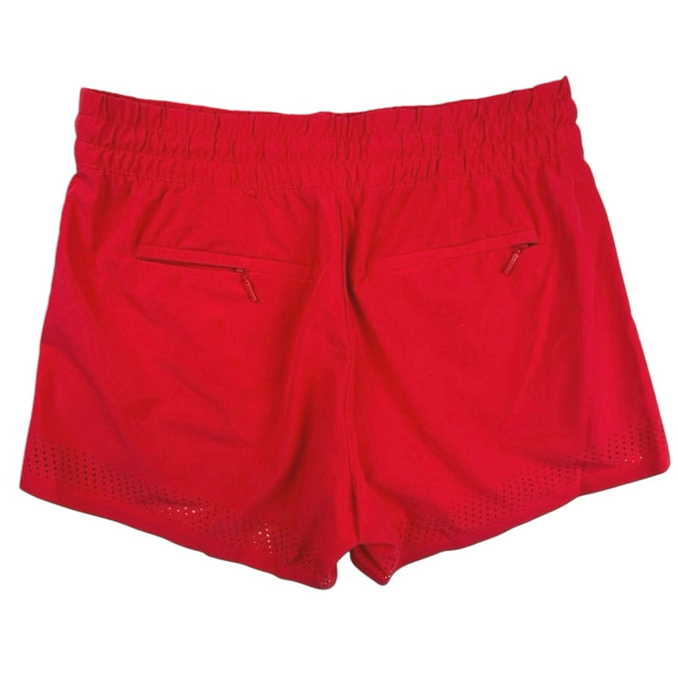 Athleta Red Drawstring Mid Rise Track Workout Running Athletic Shorts Size 4