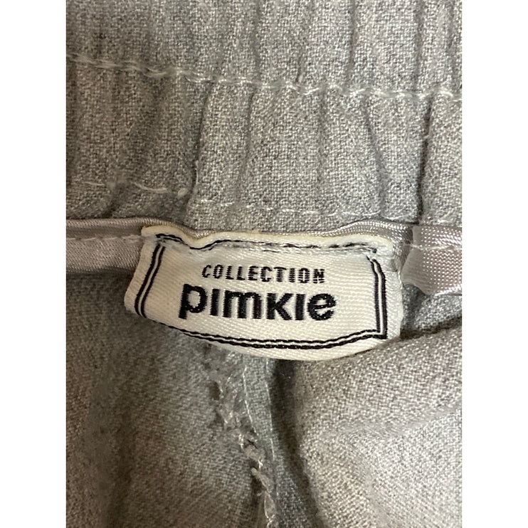 Pimkie Gray Wool Pleated High Rise Straight Wide Leg Trousers Dress Pants Size L